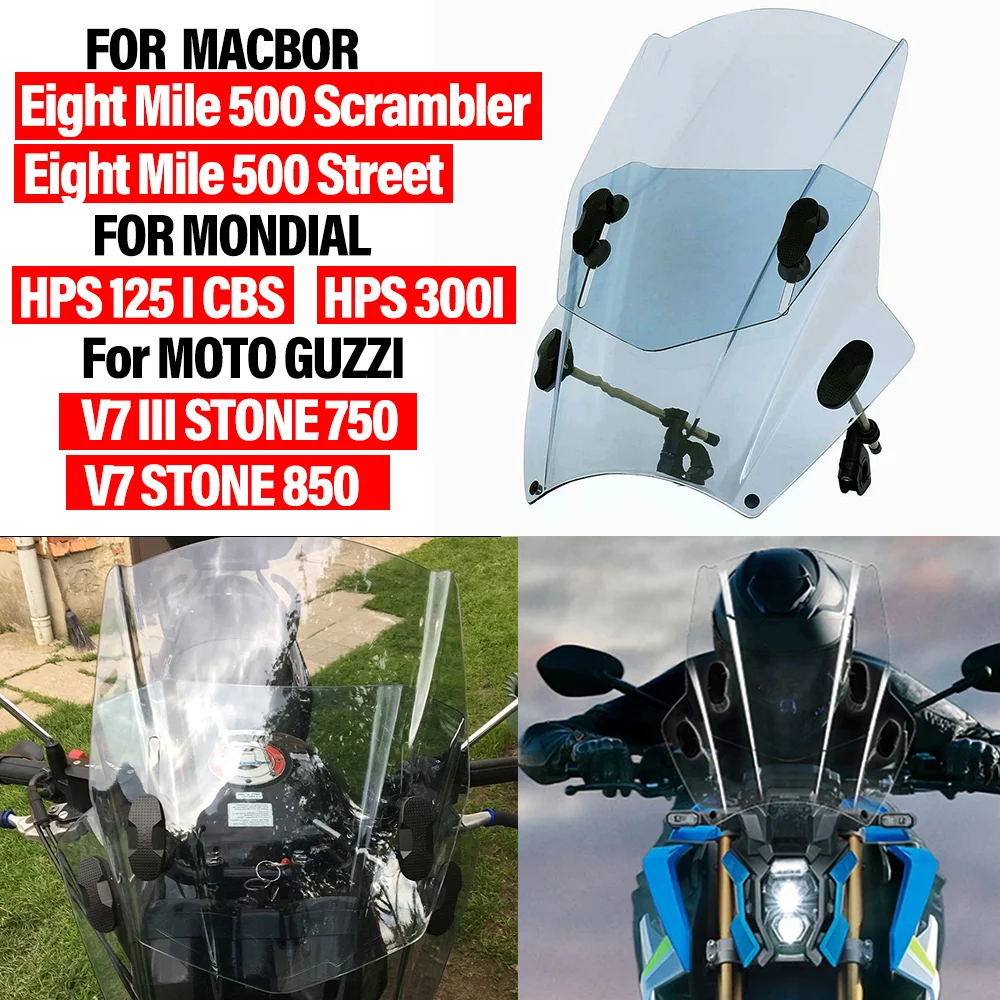 

Универсальное переднее лобовое стекло для мотоцикла MACBOR EIGHT MILE 500 SCRAMBLER для MONDIAL HPS 125 I CBS для MOTO GUZZI V7 STOONE 850