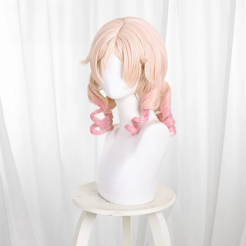 35cm Identity V Perfumer Lico Cosplay Wig Truth Inference Gradient Pink Game Curly Hair Game Comic Con Party Heat Resistant Wig
