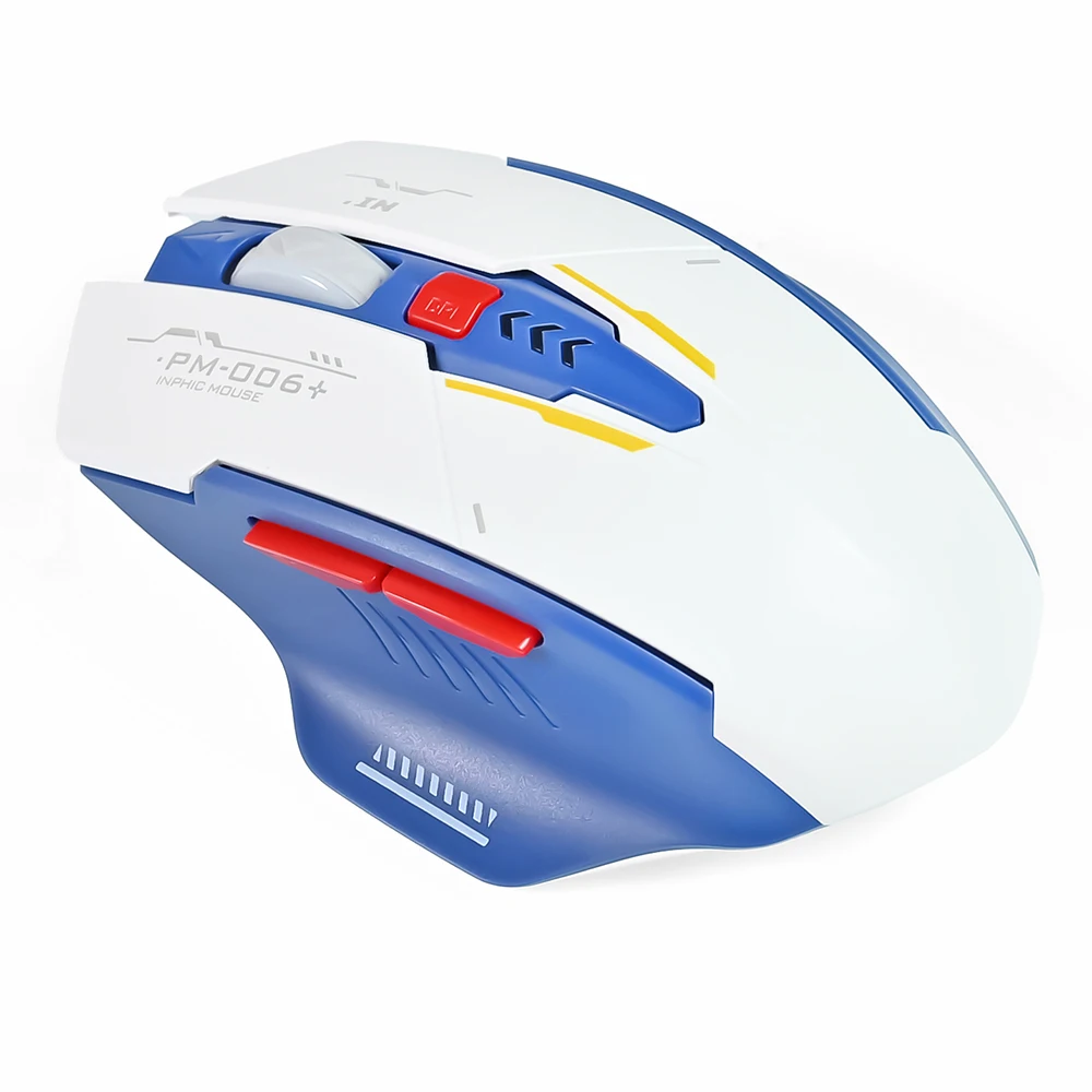 White Mecha PM7 Rechargeable 2.4G Wireless Gaming No Latency Mouse Office Mute support PC Laptop Desktop Universal