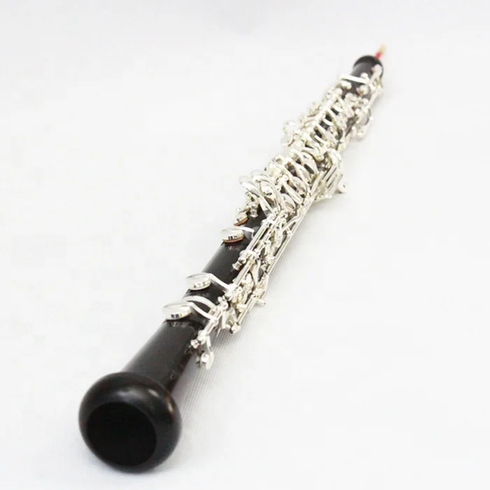 Professional Ebony Wood C Tone 17‑Key Silver Plated Oboe With Wooden Box Cloth Bag For Band Rehearsal Stage Performance Practice