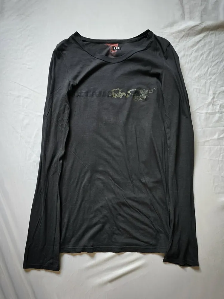 LGB vision department rare pink scimitar gradual change BURNING printing, long sleeve T-shirt