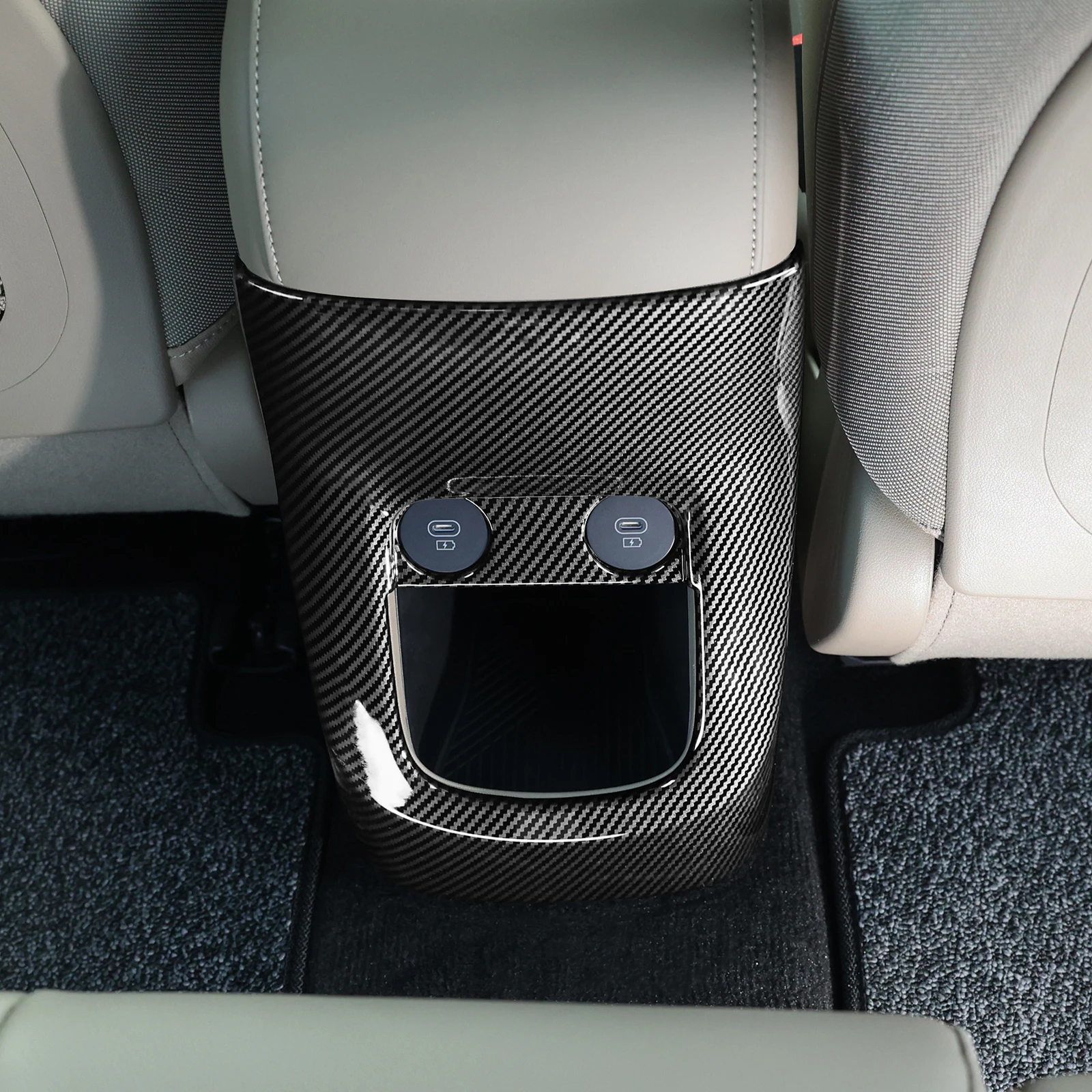

For Hyundai Ioniq 5 2022 2023 Back USB Charger Port Frame Rear Seat Anti Kick Cover Interior Style Accessories
