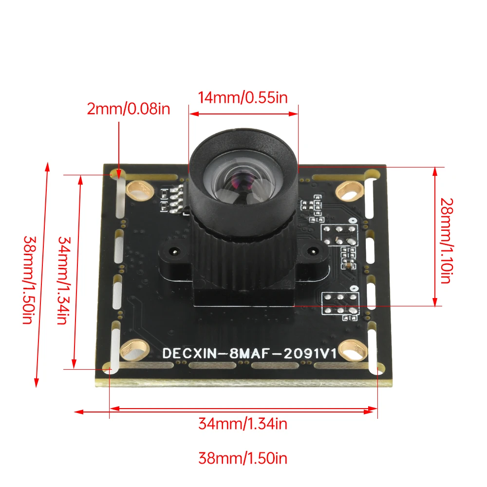 IMX179 HD High-Definition Industrial Camera Module 78 Degree Fixed Focus 8 Million Pixel without Driver Includes USB Adaptor