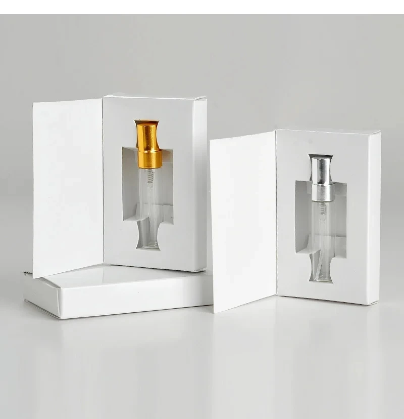 

300pcs 5ML Customizable Paper Boxes And Glass Perfume Bottle With Atomizer Empty Parfum Packaging CUSTOM LOGO