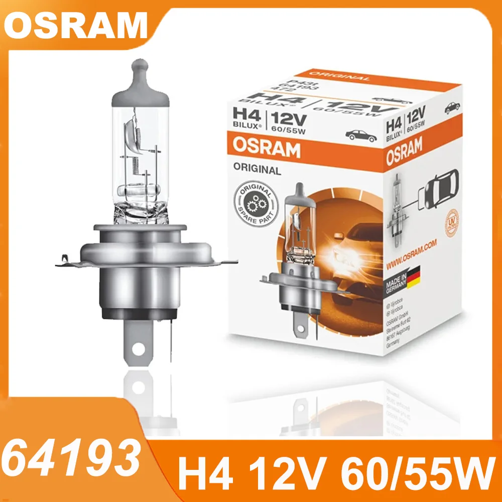 Osram original 64193 H4 12V 60/55W P43t car halogen headlight car bulb 3200K standard lamp made in Germany