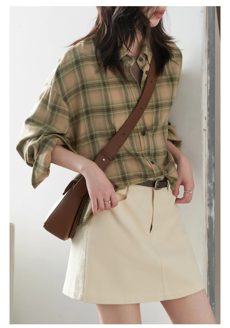 CHIC VEN Frauen Röcke Casual A-linie Neue Retro Hohe Taille Cord Halb Rock Pit Streifen Büro Damen Rock Frühling Herbst 2025 – Detail 16
