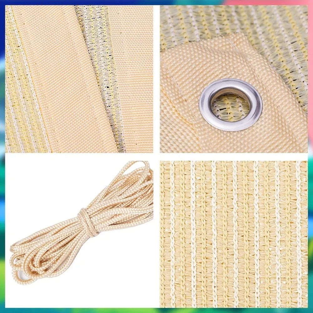 UUU0713575	Yellow PE Shade Cloth Pergola Cover Sun Screen Fabric With Brass Eyelets For Garden Patio Beach Greenhouse Awning Acc