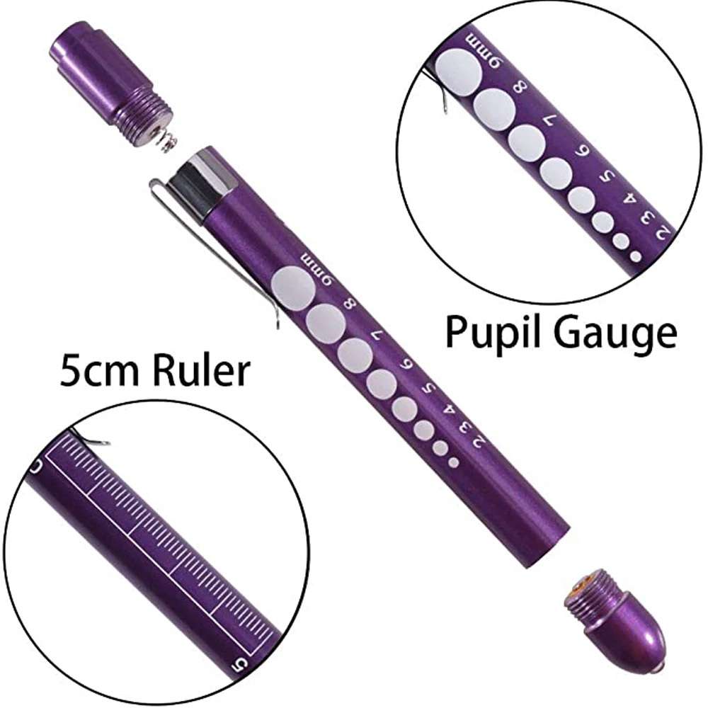 Portable Function Medical First Aid LED Pen Light Work Inspection Flashlight with Pupil Measurements for Doctor Nurse Diagnosis