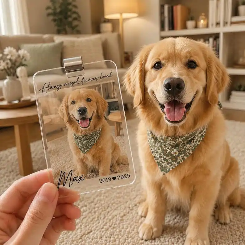 Personalized Pet Photo Car Visor Clip Custom Dog Memorial Keepsake Car Accessory Sympathy Gift