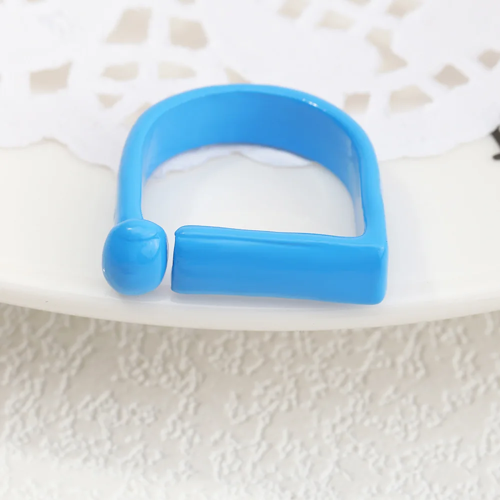2022 New Trendy Irregular Geometry Open Adjustable Rings Korean Simple Personality Color Rings For Women Jewelry Gifts