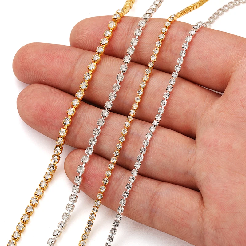 1 м/полоса цепочка со стразами и когтями, блестящая отделка со стразами, клейкая цепочка со стразами «сделай сам», аксессуары для одежды, украшения