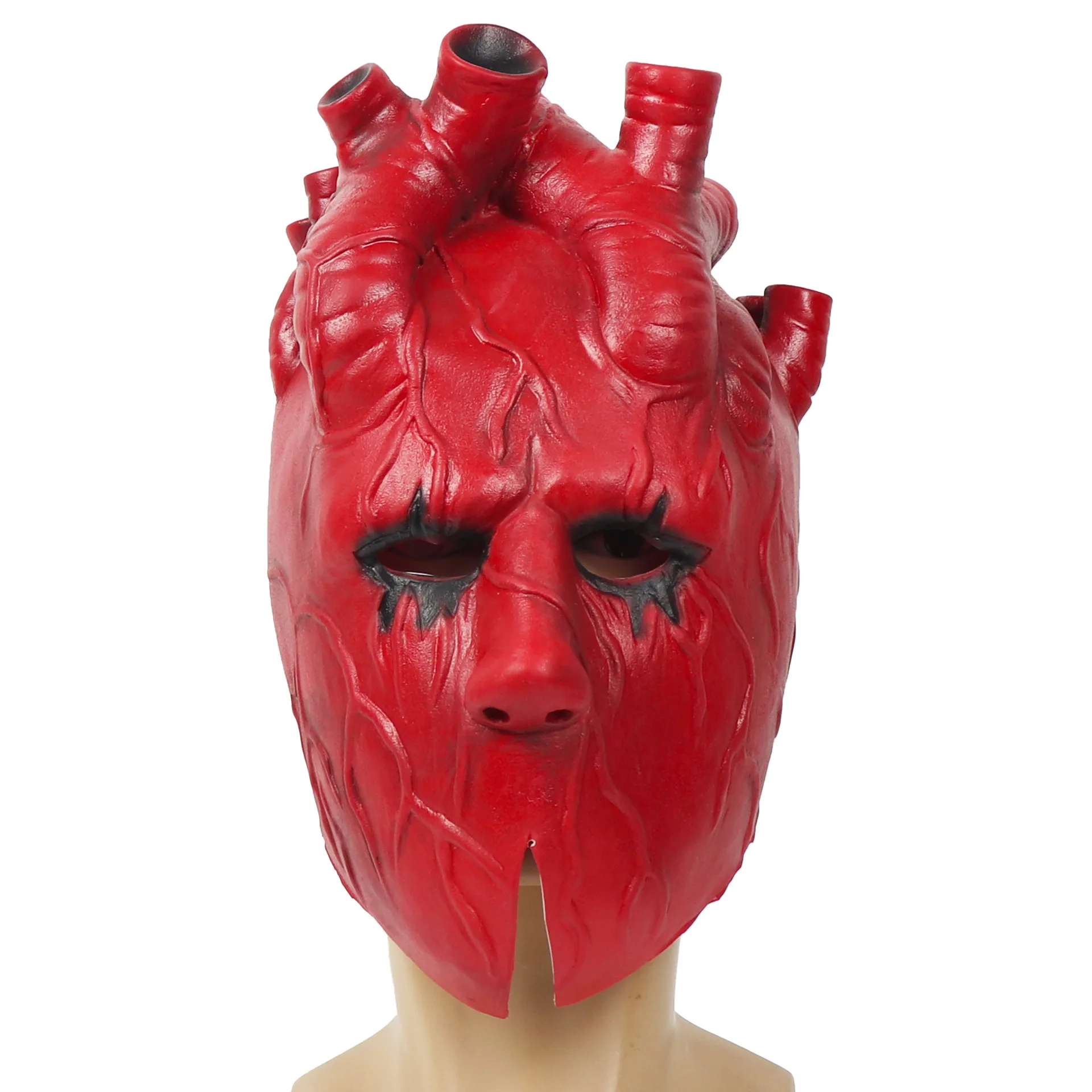 Dorohedoro Herzmaske Cosplay Gruselige Latex-Kopfbedeckung Halloween Maskerade Party Gothic Karneval Kostüm Requisiten