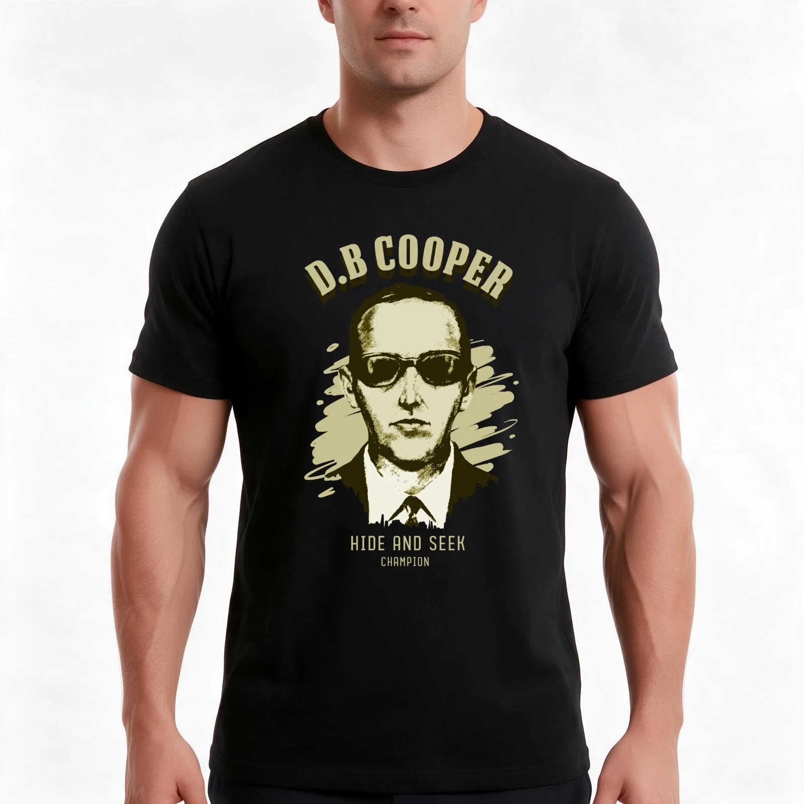 db cooper - hide and seek T-Shirt, Summer Casual Cotton Tee, Oversized Streetwear Tops, Vintage Graphic Print, Unisex Men Women