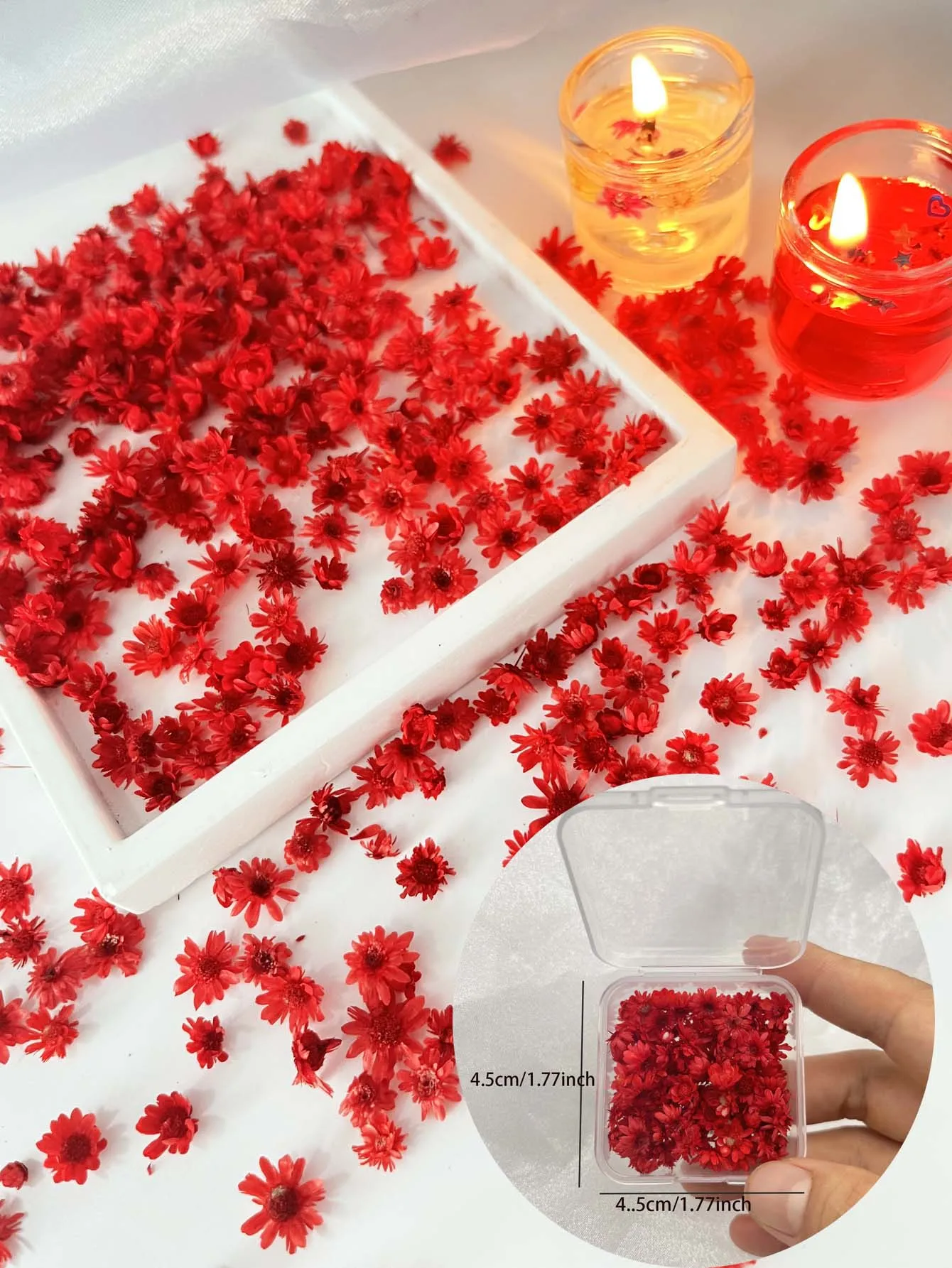 1 scatola di ciondoli per nail art con fiori finti rossi, decorazione floreale per unghie, decalcomania, accessori per smalto gel UV, parti di fiori, unghie fai da te