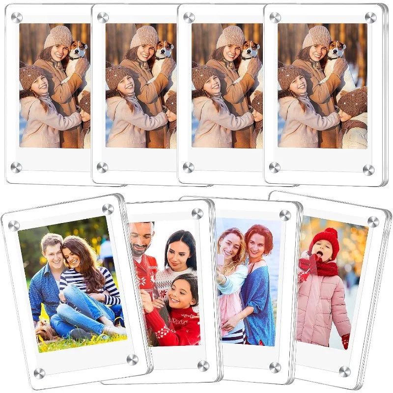 

8Pack Acrylic Fridge Magnetic Polaroid Picture Frame,Double Side Clear Display Photo Frames for Fujifilm Instax Mini,2.36x3.54In