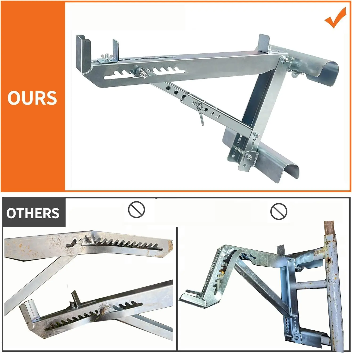 

Ladder Jacks Scaffold Bracket, Two-Rung Short Body Extension Ladder Jack for Working Stage (1 Pair)Factory Direct Sales