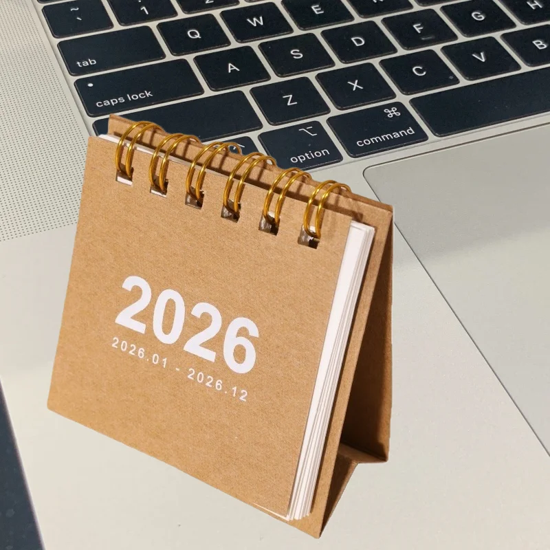 

Новый милый мини-настольный календарь на 2026 год, креативный ежемесячный планировщик для студенческого офиса, настольный органайзер, принадлежности