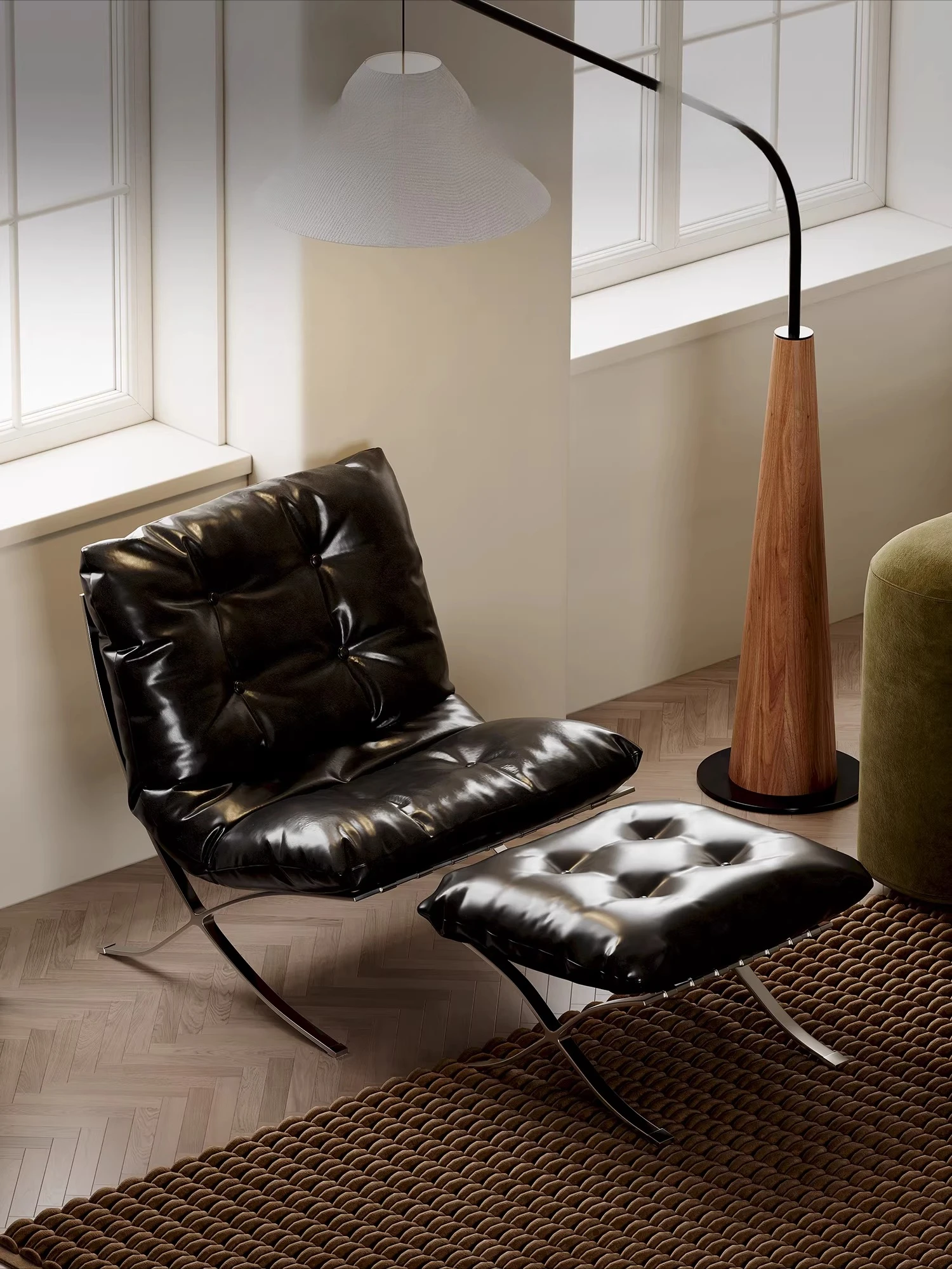 

Итальянский простой диван из ультра-натуральной кожи, масляный воск, кожаный светильник, роскошный современный простой балкон