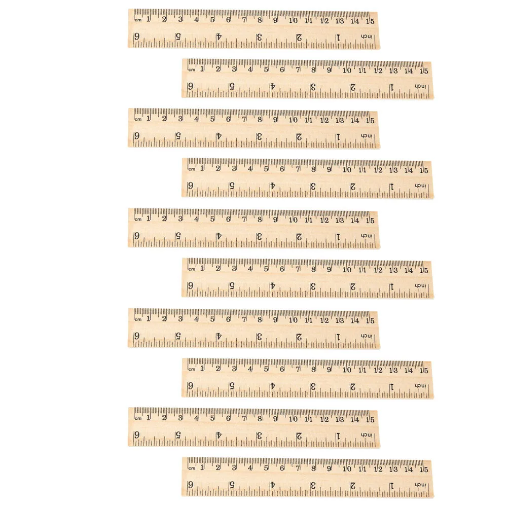 16Pcs Wooden Rulers Wood Straight Double Scale Rulers Ideal for School Office Surveying Mapping Drawing Supplies