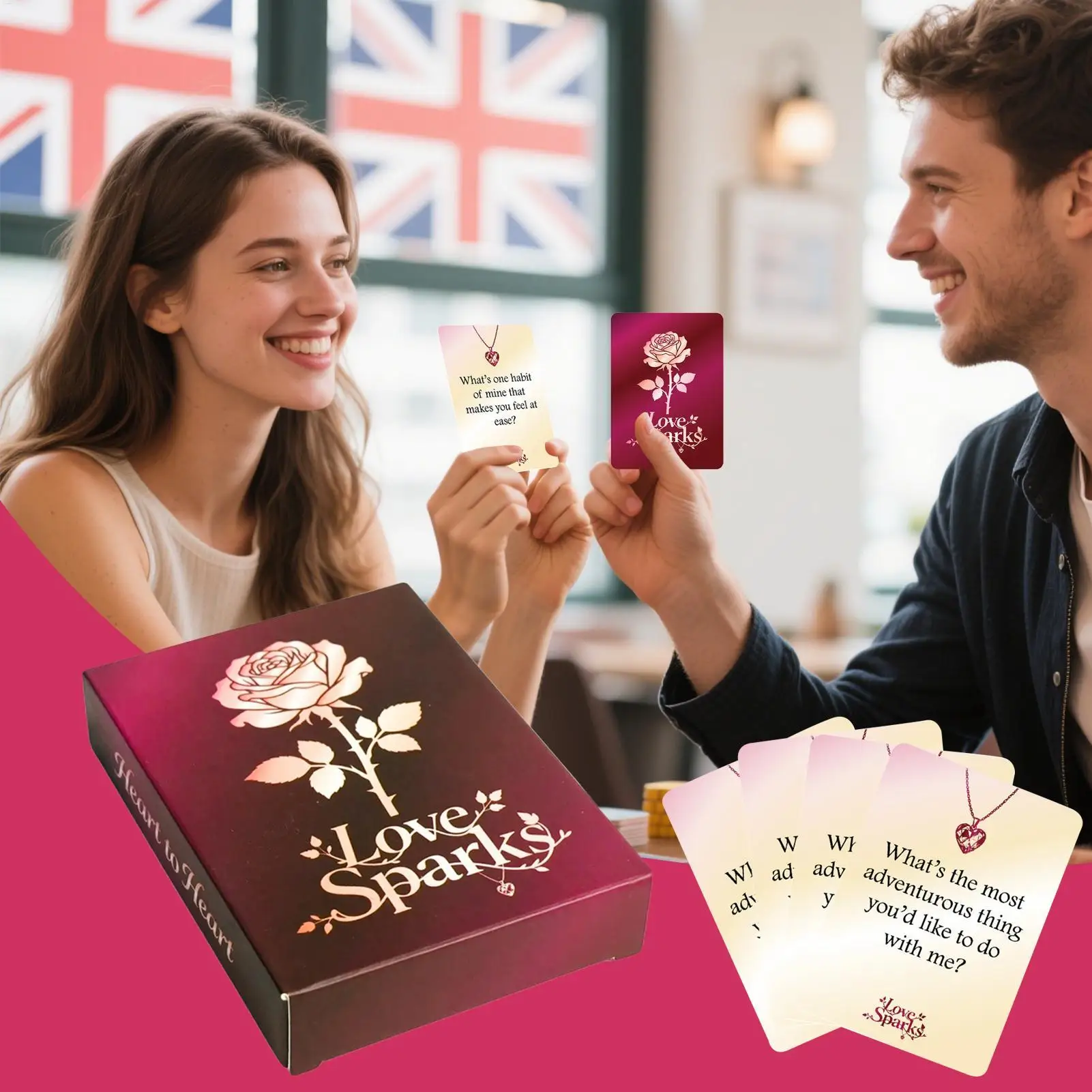 เกมไพ่ความสัมพันธ์ 50 ใบ ชุดไพ่ความสัมพันธ์แบบอินเทอร์แอคทีฟสำหรับคู่รัก เกมไพ่สนทนาสำหรับคืนเดท ใช้ในห้องนอนหรือฮันนีมูน