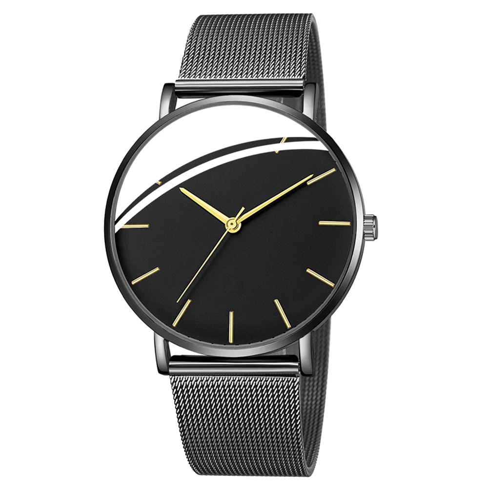 2024 Minimalist Men Fashion Ultra Thin Watches Simple Men Business Stainless Steel Mesh Belt Quartz Watch Leisure Men Watch