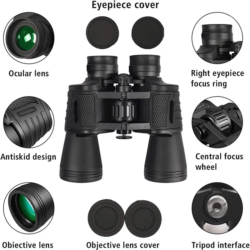 Professional Binoculars High Power HD Binoculars BAK4 Prism for Bird Watching, Hunting, Hiking, Travelling