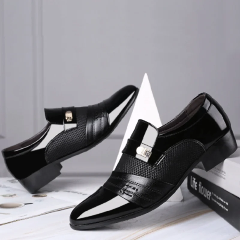 Former Men Shoe Black Leather Shoes for Men Luxury Plus Size Party Office Business Casual Shoes Loafers Zapatos De Vestir Hombre