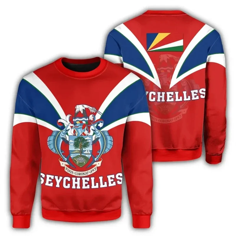 Seychelles Flag Map Graphic Sweatshirts For Men Clothes Fashion Women Sweater Casual Male Streetwear Autumn Pullover Tracksuit