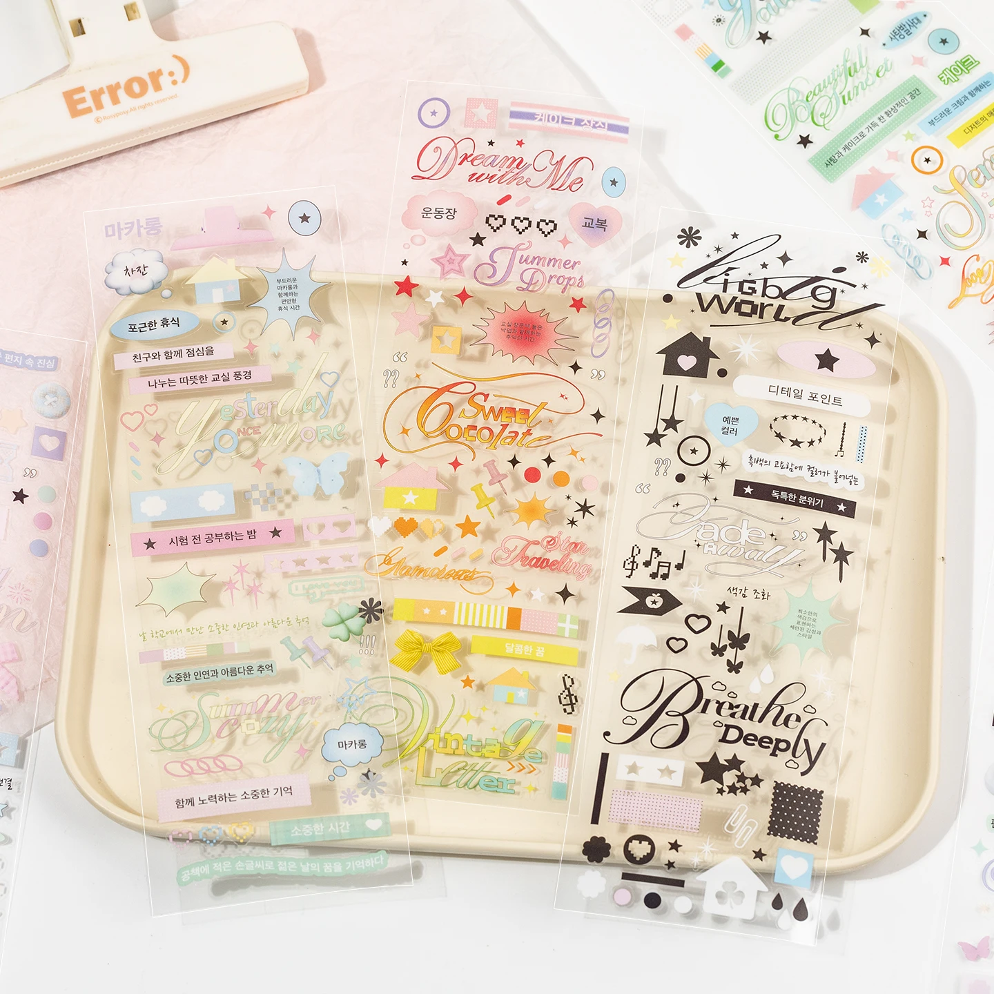 3pcs/12pcs  Color Notes Series Korean Style PET Sticker Pack Pastel Phrase Decor for Journal Scrapbook & DIY
