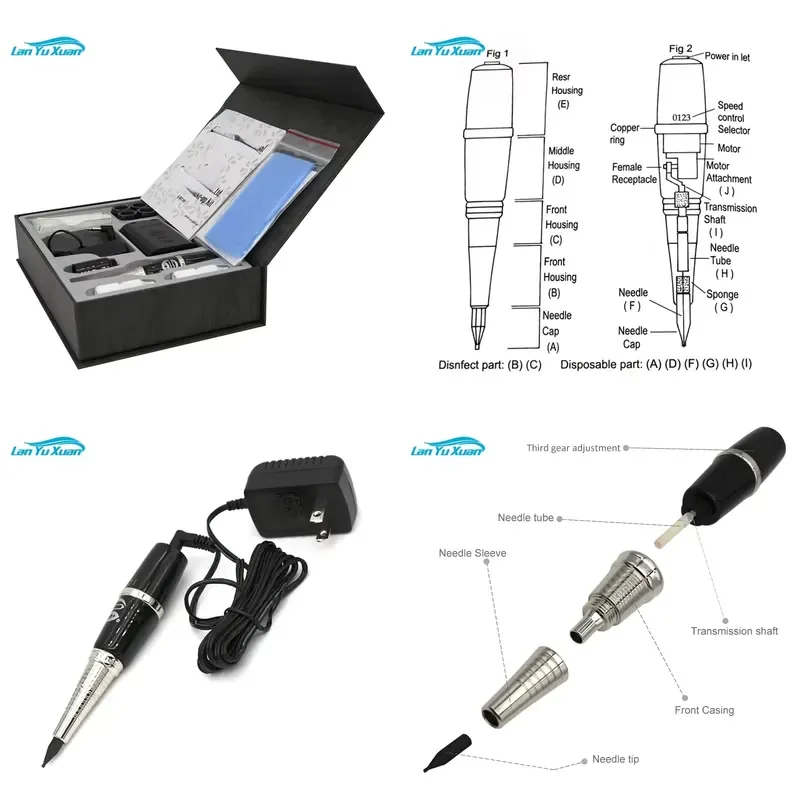 Brand For G-9740 Tattoo Permanent Makeup Giant Sun Tattoo Machine Stainless Steel Taiwan Electric AC 4.5V/ 1R/3R