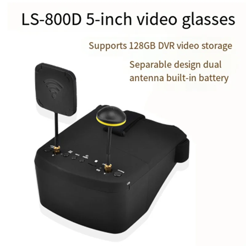 

EV800D 5.8G 40CH 5 Inch 800X480 Video Headset HD DVR Diversity FPV Goggles With Battery For RC Model RC FPV Drone-Y41A