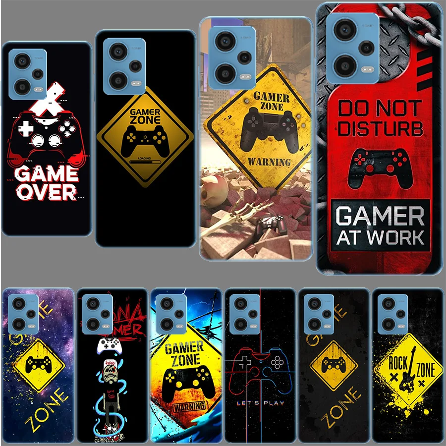 Gamer Zone Traffic Sign Game Handle Funda For Redmi Note 13 Pro 5G Plus 12 12C 10 10X 10C 10A 9 9T 9C 9A 8 8A 7 7A K70 K60 Pro 6