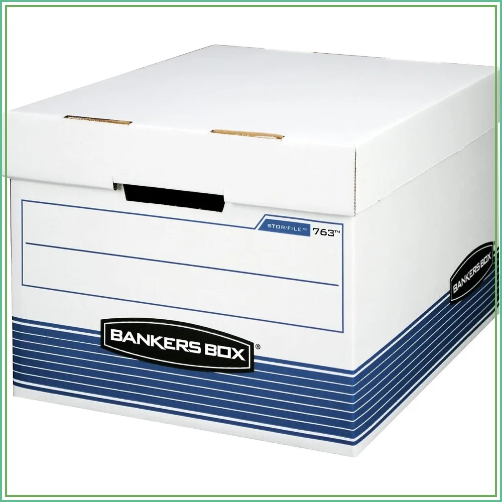 Heavy-Duty Stackable File Storage Boxes with Lids, FastFold Assembly, Letter/Legal, 30-Pack
