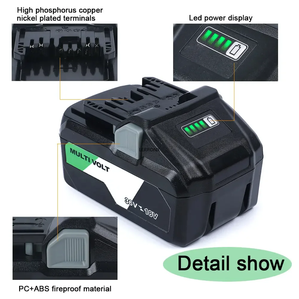 MultiVolt 18V 6.0ah/36V 3.0Ah batteria ricaricabile agli ioni di litio per utensili elettrici Hikoki Hitachi Metabo HPT 18V 36V BSL36A18 BSL36B18