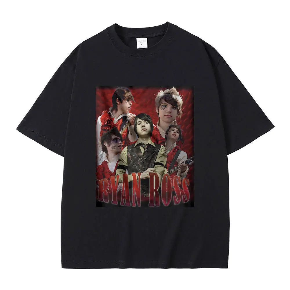 Ryan Ross Graphic Print Tshirt Mens Women Gothic Rock 100% Pure Cotton Summer Loose Fit Round Neck Short Sleeved Tees Top