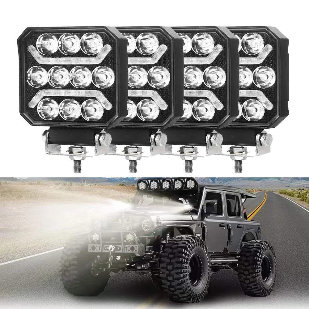 

1PCS Car Square LED Work Light Work Lamp Replacement With Yellow Rear Position Marker Tail Light Automobiles Work Light