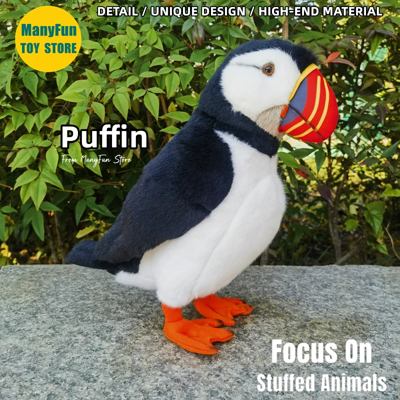 Realistic Puffin High Fidelity Razorbill Plushie Loomery Plush Toys Lifelike Animals Simulation Stuffed Doll Kawai Toy Gifts