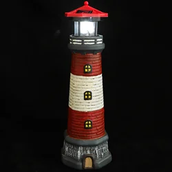 Resin Solar Lighthouse Statue Garden Light Outdoor Lawn nament Patio Decor Glowing Night Light Yard Figurine Lamps For Path