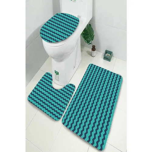 Inca Carpet Antibacterial Washable Non-Slip Dot Sole 3'lü Toilet Seat Pad (60CM x 100CM - 55CM x 60CM - 47CM x 50CM) İNKZ6070