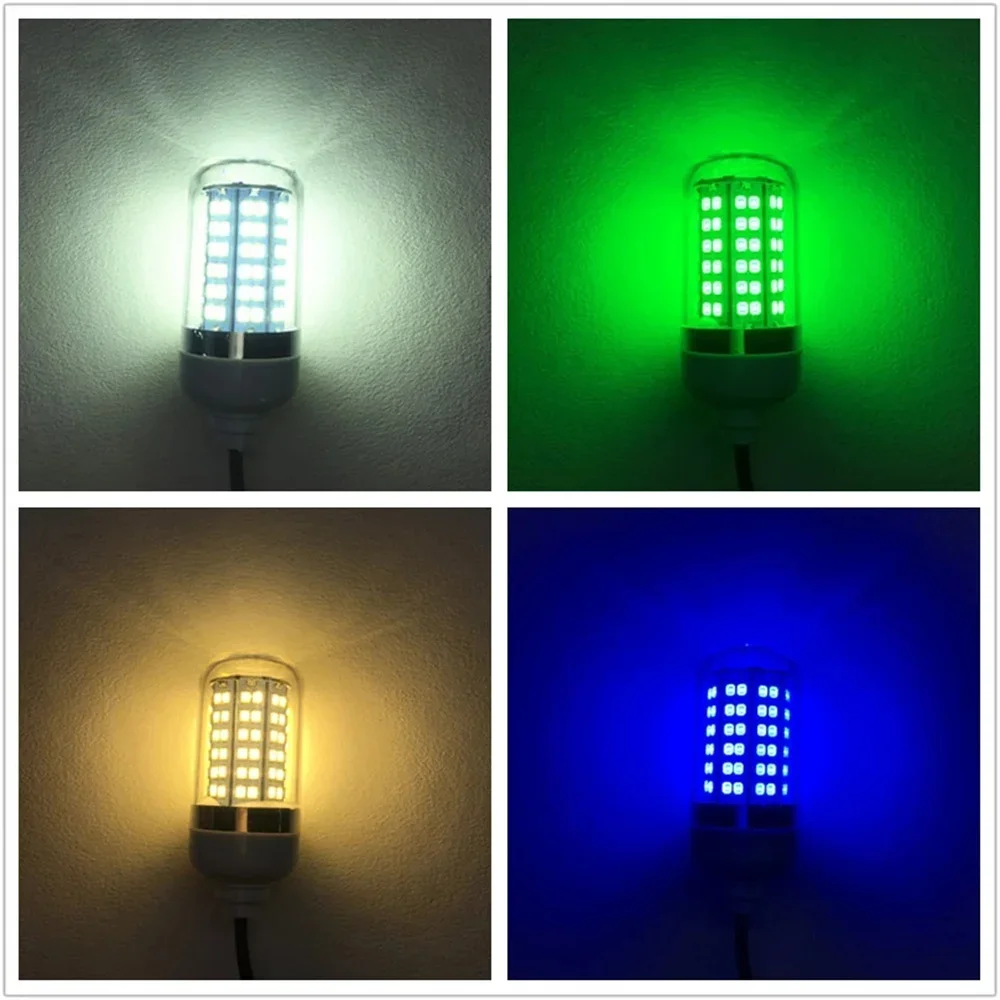 Luz LED de pesca, lámpara subacuática para peces AC/DC12V Ip68, focos de cebo, señuelo atractivo para recoger gambas, calamar, Krill Multicolor