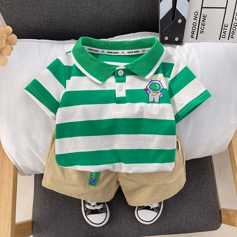 Boys Summer Mother Kids Short Sleeve Sets New Style Boy Baby Casual Cotton Clothes Fashion Children Stylish Handsome 2pcs Suits