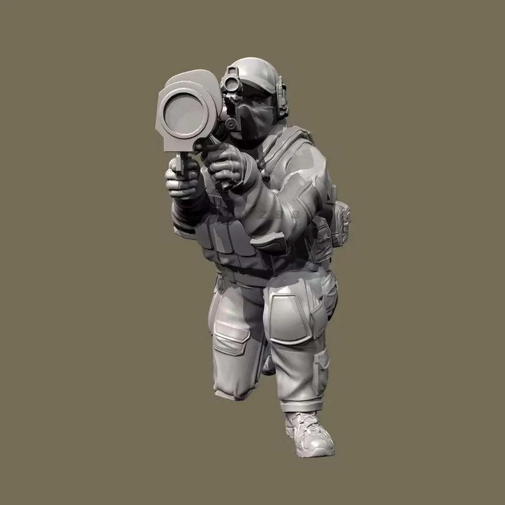 Kit d'assemblage de modèles de jouets en résine 1/35, (50mm), guerrier moderne, Squat, Anti-armure, Statue de figurines non assemblée et non peinte
