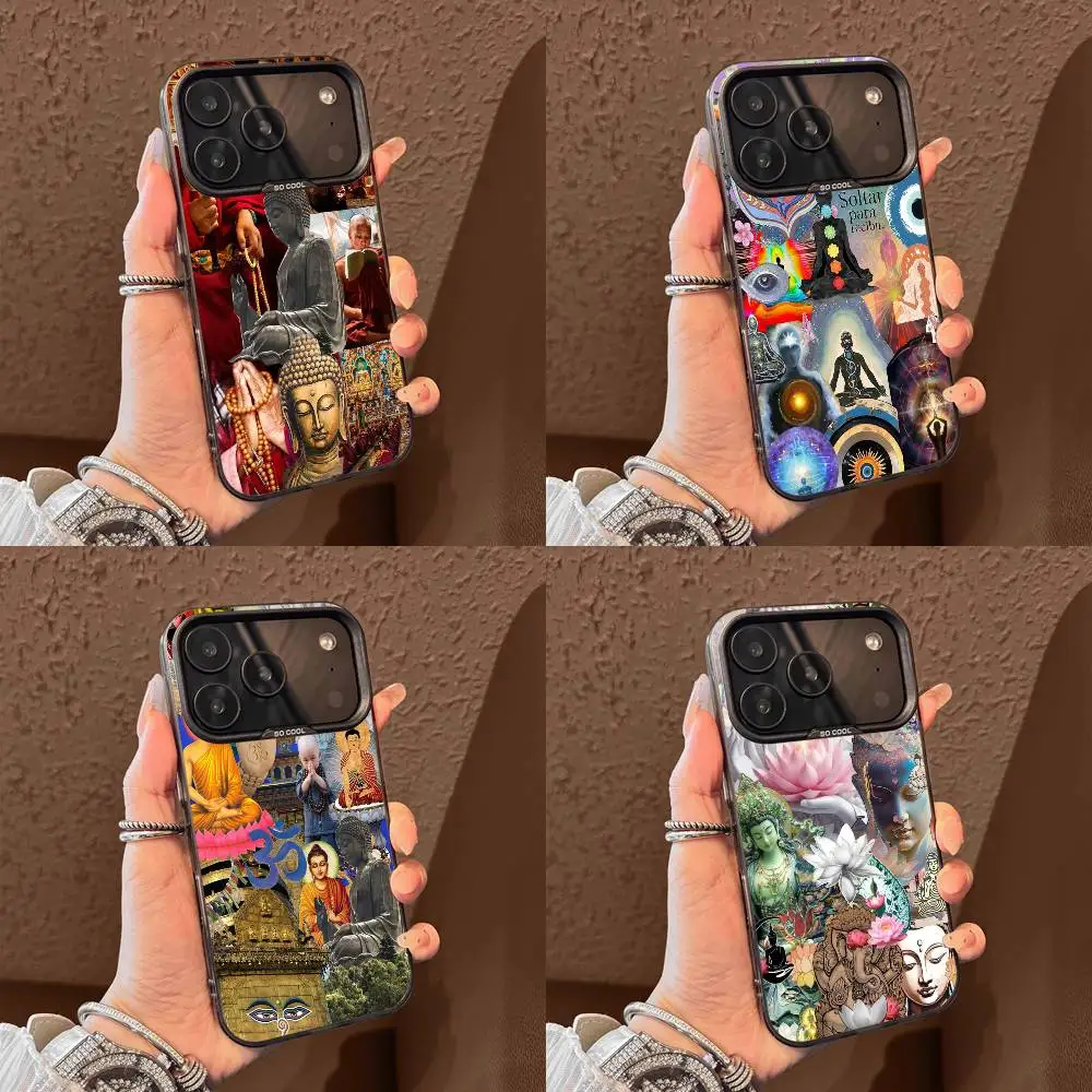

Buddhism Buddha Yoga God Phone Case For iPhone 17,16,15,14,13,12,11,Pro,Max,Plus,E,Air,Mini Black Tpu Cover