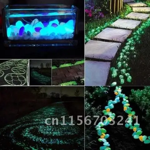 

50pcs/lot Luminous Stone Glow Stones Rocks for Walkways Garden Path Patio Lawn Garden Yard Decor Glow in the Dark Garden Pebbles