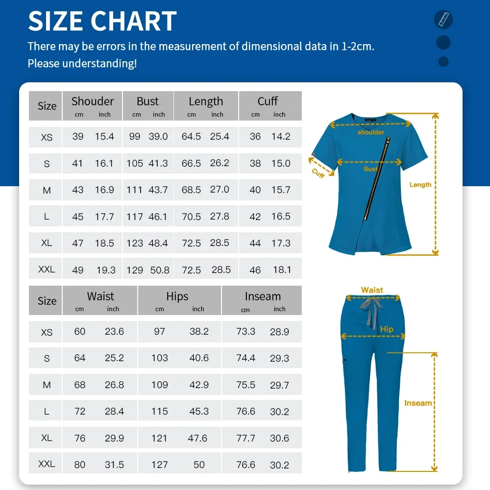 Sala de Operação Uniforme Médico, Hospital Scrubs Conjuntos, Manga Curta, Enfermeira Enfermagem Acessórios, Tops e Calças, Ternos de Alta Qualidade