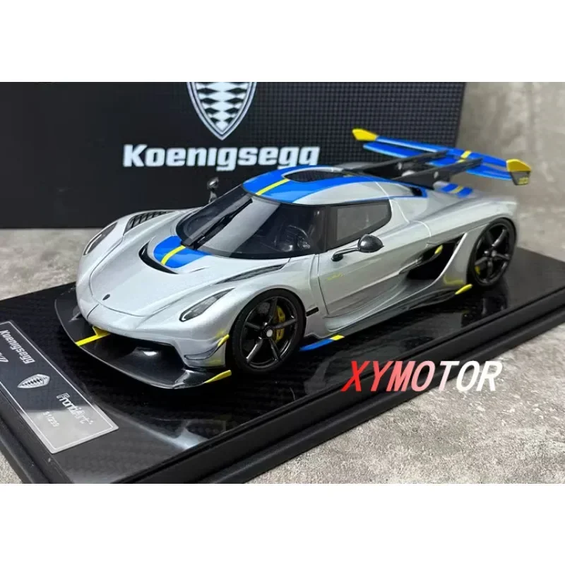 Frontiart 1:18 For Koenigsegg Jesko Attack Moon Silver Resin Diecast Model Car Kids Toys Birthday Gifts Hobby Display Collection