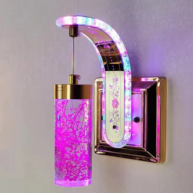 Factory Wholesale Hot Sale New Design Dry Flower Acrylic Wall Bracket Lights Modern Small Lamp