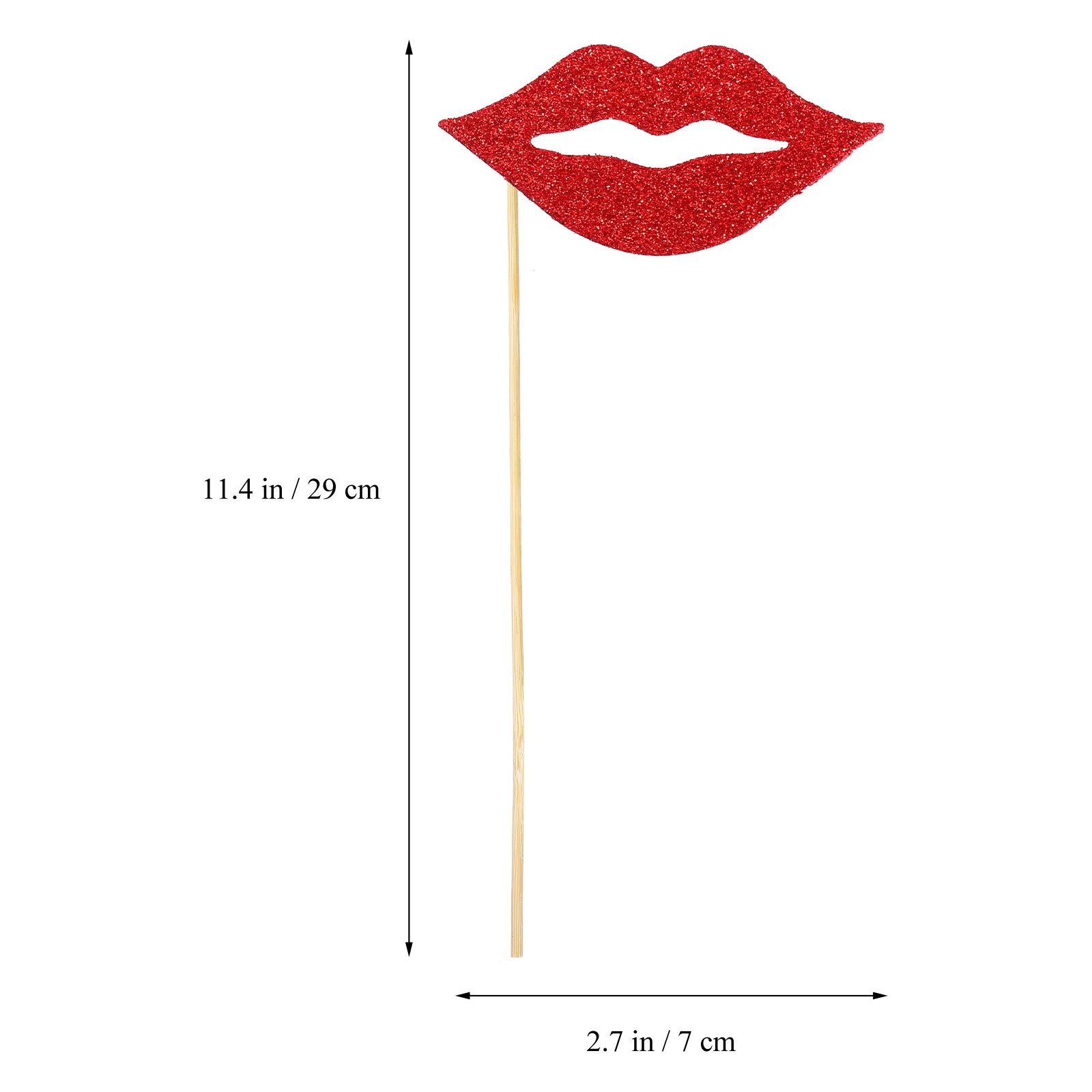

40 Pcs Red Lip Photo Props Handheld Funny Party Supplies Wedding Birthday Decorations Reusable Long Stick Lips