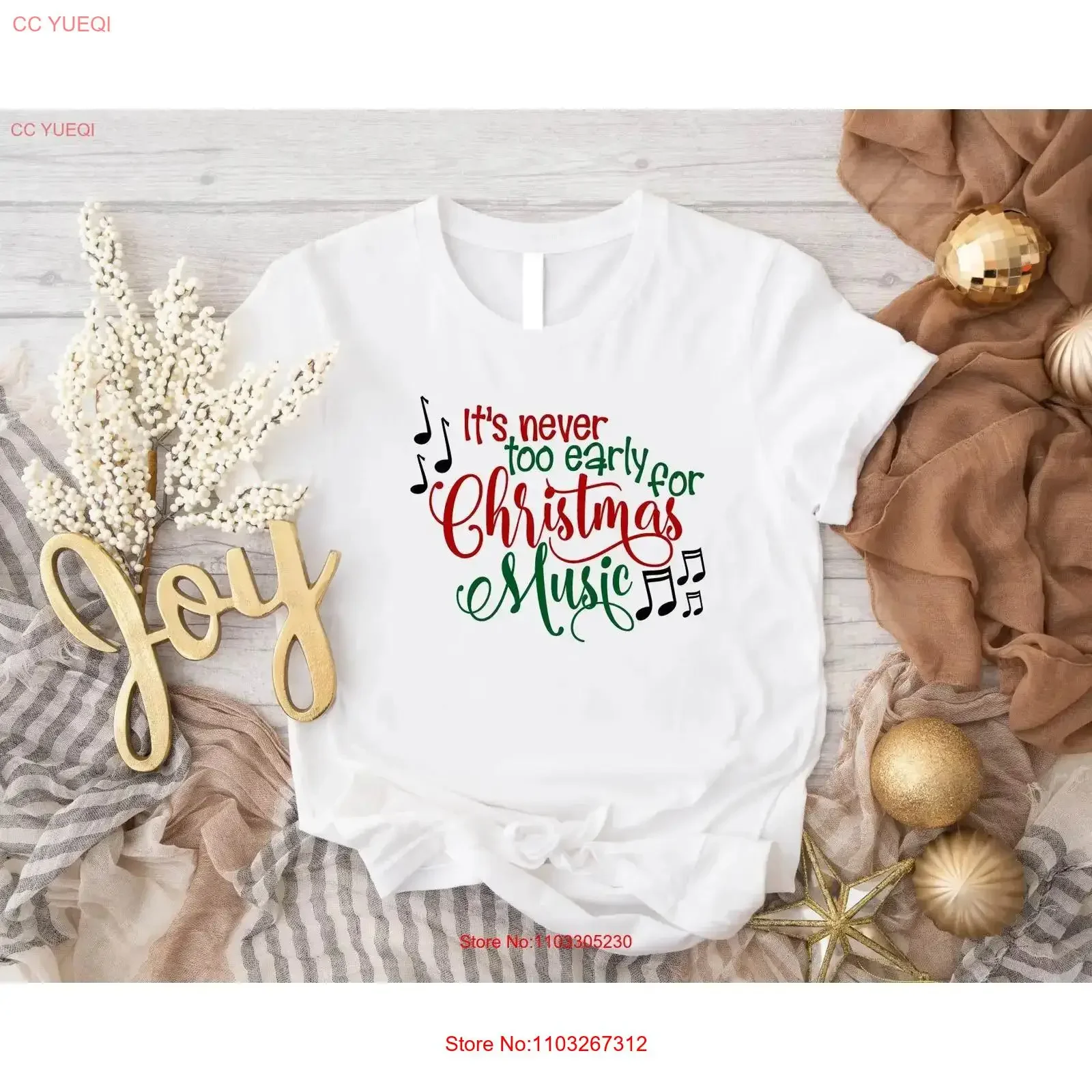 Es ist nie zu früh für Weihnachtsmusik. T-Shirt mit lustigem Aufdruck „Lehrer-Weihnachtsliebhaber“. Niedliches, gewaschenes Vintage-Oberteil für den Alltag, atmungsaktiv