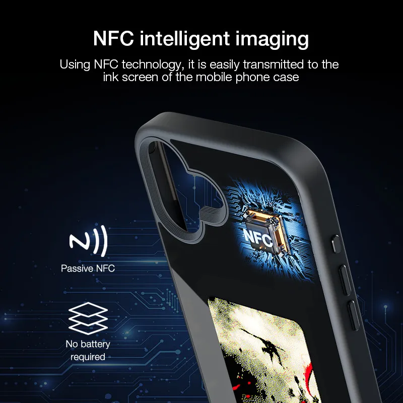 Nova tecnologia caso de tela de tinta para iphone 16 pro max iphone 16 plus casos nfc capa de telefone imagem personalizada ai caso de telefone celular bateria livre